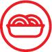 Ícone de macarrão vermelho