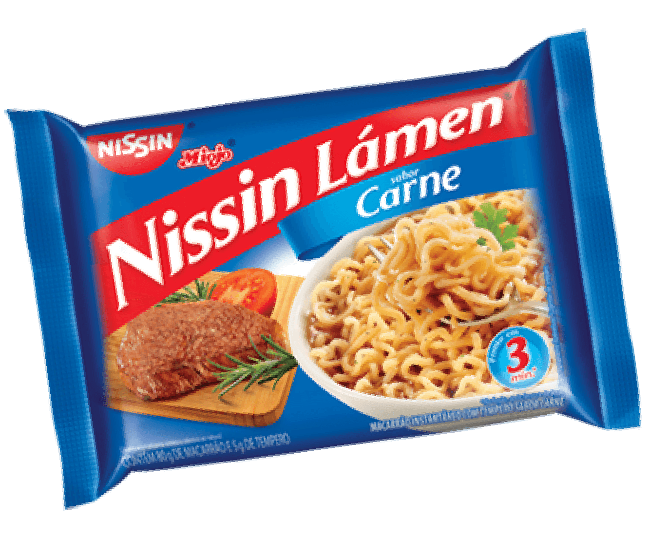 Embalagem Nissin Lámen Carne