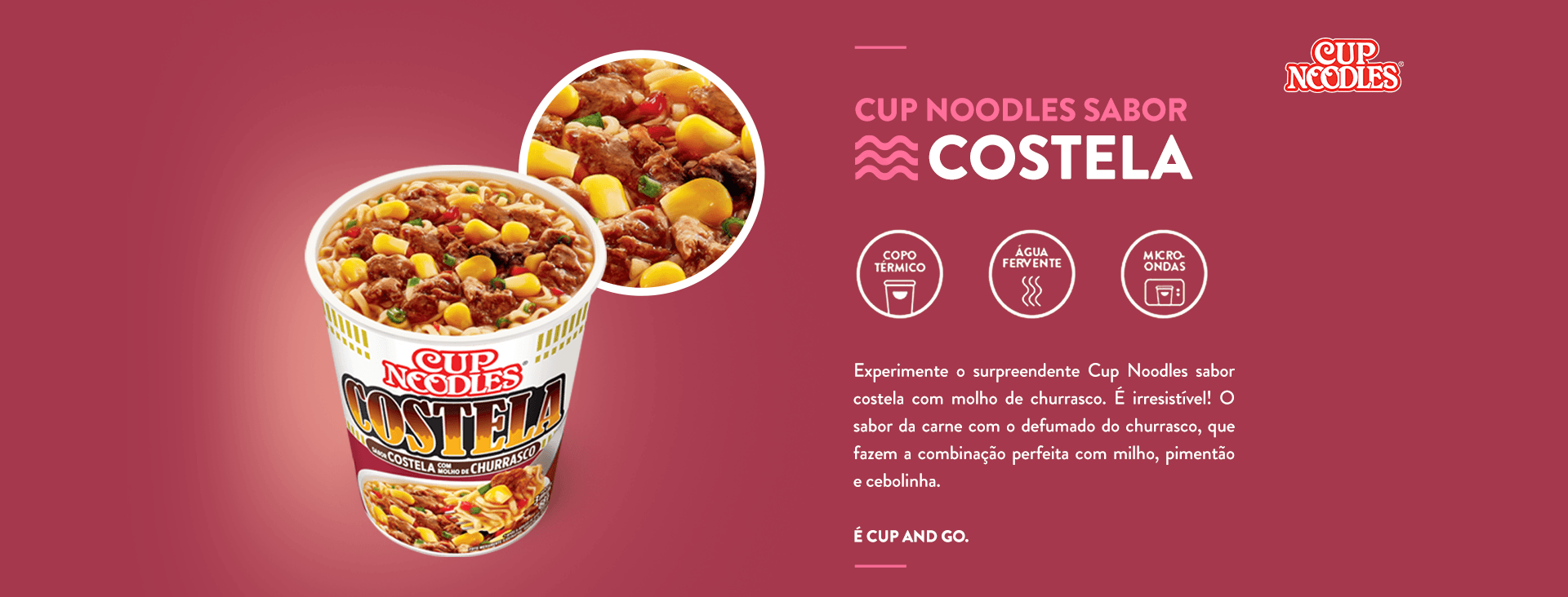 Banner Cup Noodles Costela com molho de churrasco