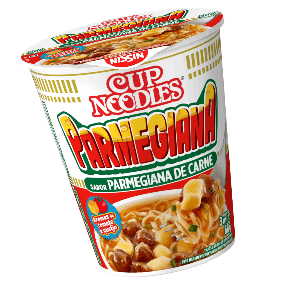 Embalagem Cup Noodles Parmegiana de carne